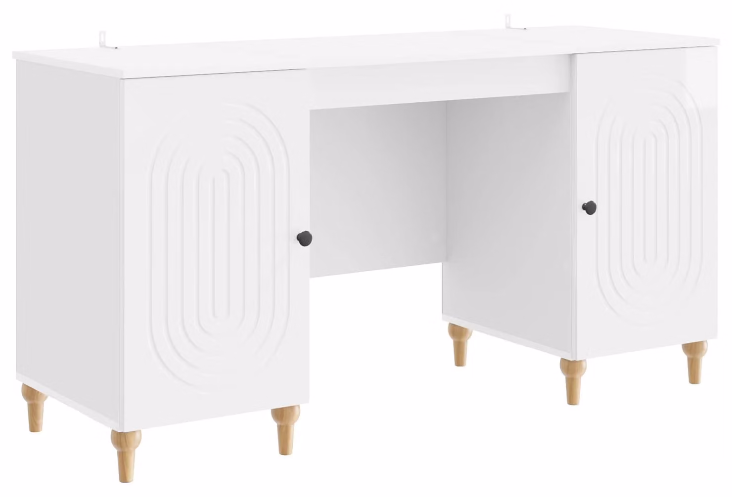 Scrivania Bianco Lucido 142,5 x 50 x 75 cm Legno ingegnerizzato