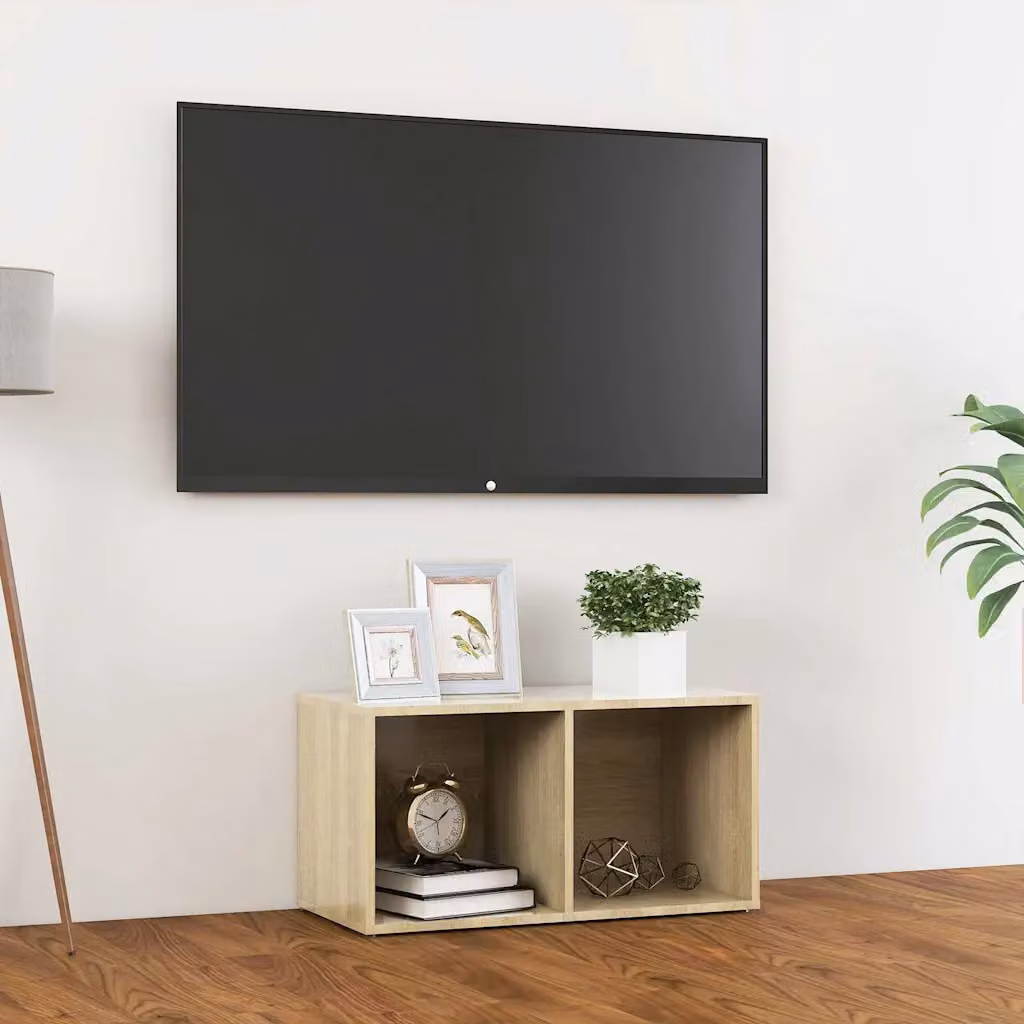Mobile Porta TV vidaXL Rovere Sonoma in Legno, Colore Marrone e Beige, L 72 cm, P 35 cm, H 36,5 cm