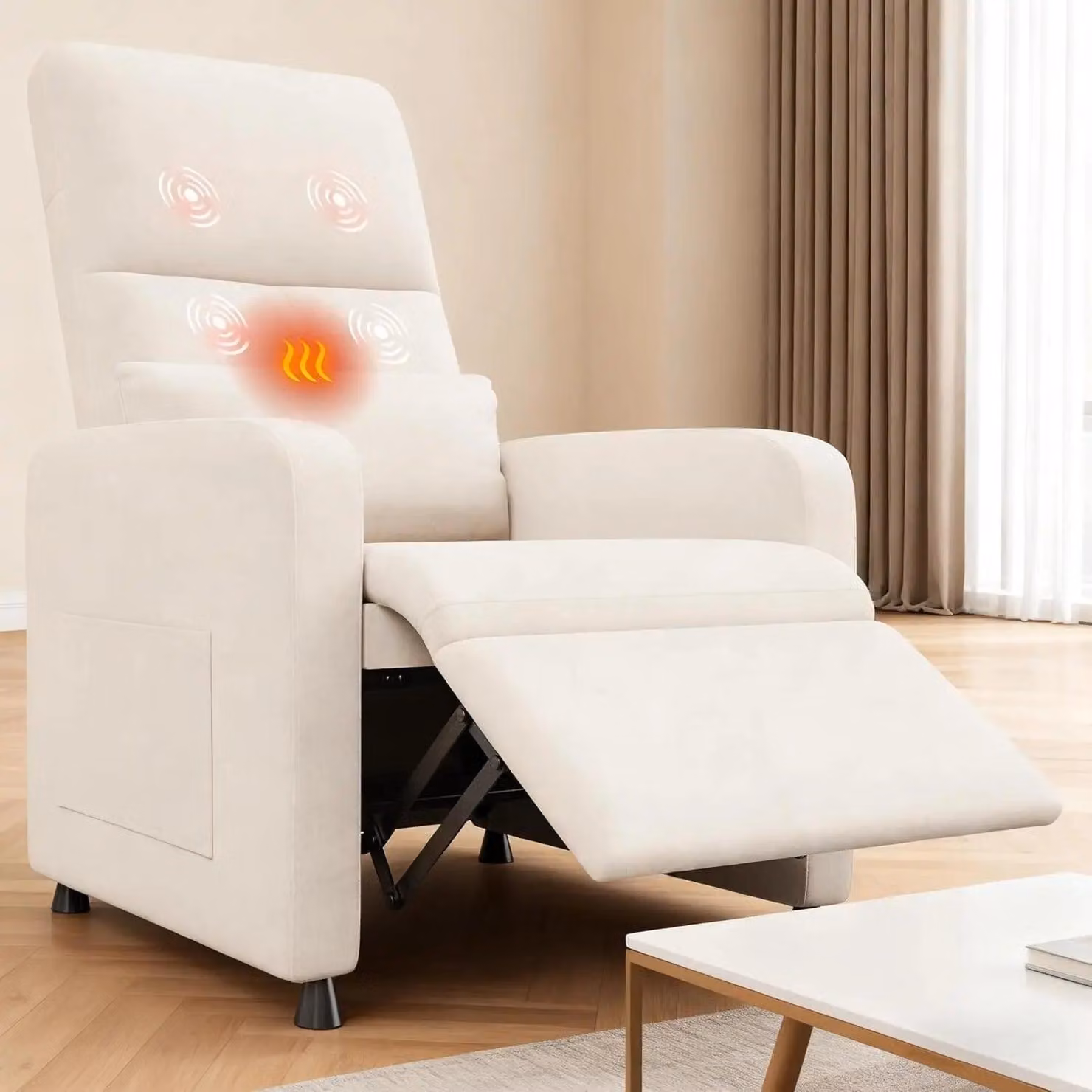Poltrona massaggiante - Poltrona reclinabile con funzione massaggio - Sedia relax - Sedia elettricamente regolabile - Funzione riscaldamento