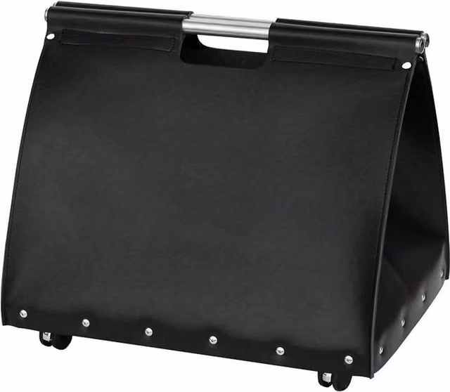 Portalegna borsa in ecopelle nero h. 50 l.55x40 cm. Made in Italy