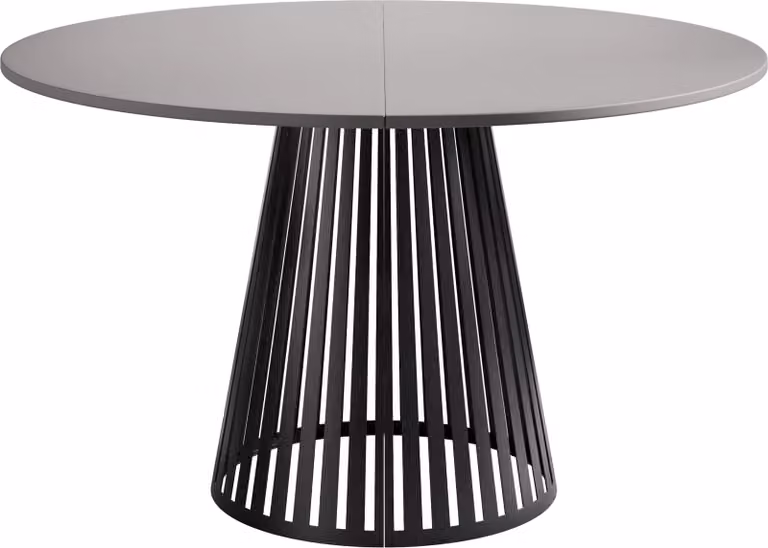 MIRJAN24 Tavolo Cone 120, tavolo da pranzo, gambe in acciaio (colore: nero / grigio chiaro)