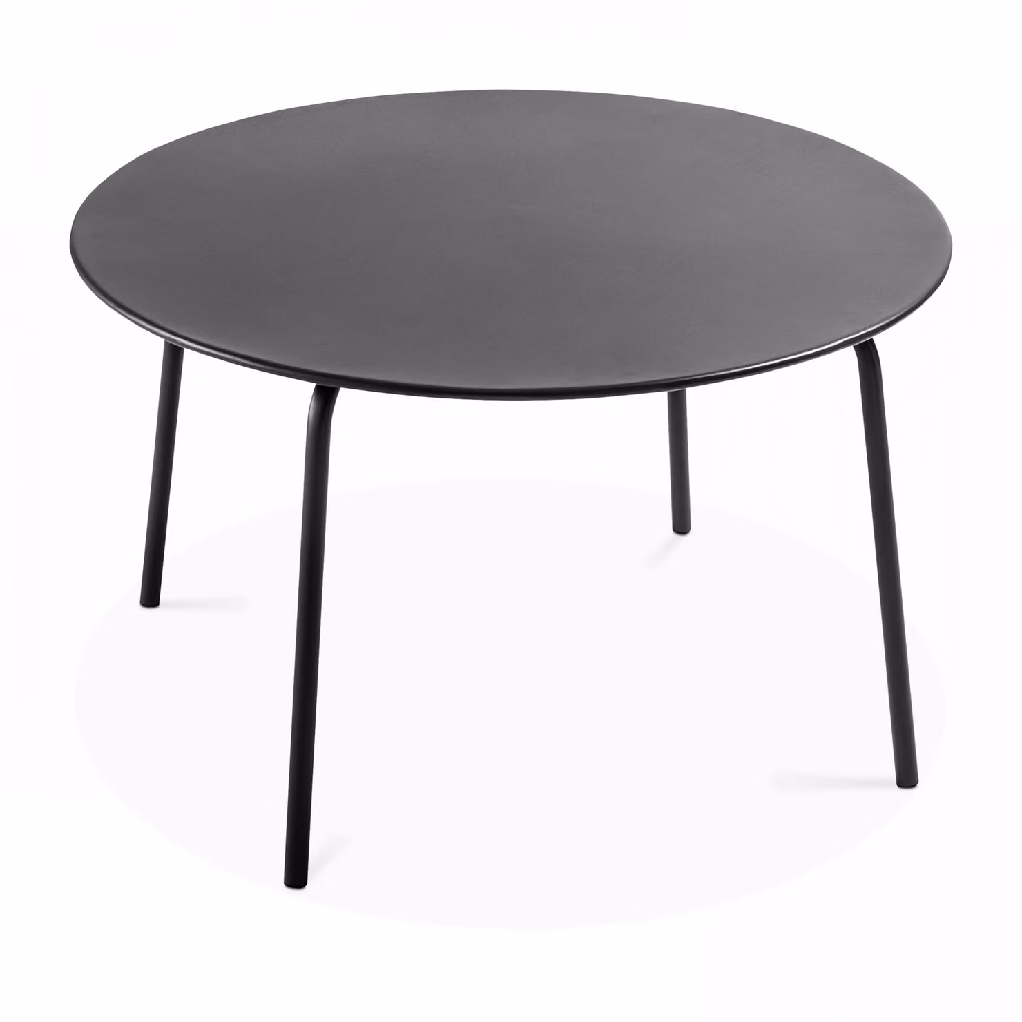 Tavolo da giardino rotondo in acciaio antracite 120 x 72 cm - Oviala Palavas