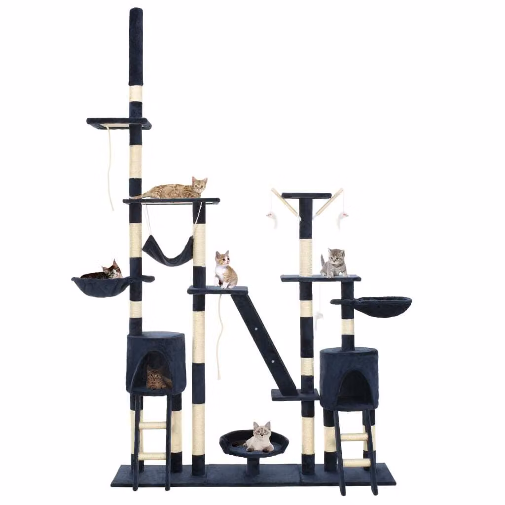 Albero per Gatti con Tiragraffi in Sisal 230-250 cm Blu