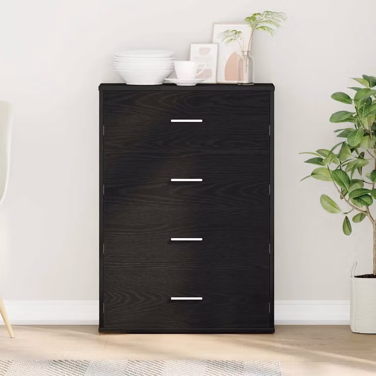 Credenza minimalista vidaXL in legno MDF nero per soggiorno o sala da pranzo L 60 x P 31 x H 84 cm