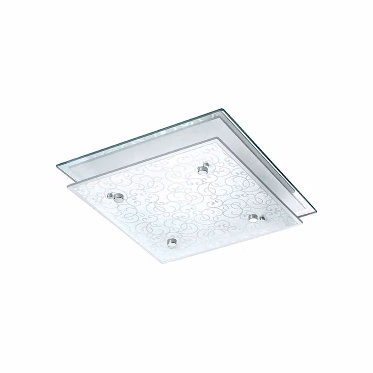 Plafoniera IKAROS IP21 1xE27/40W bianco cromo/opaco specchio L:23,5cm L:7,5cm H:23,5cm dimmerabile