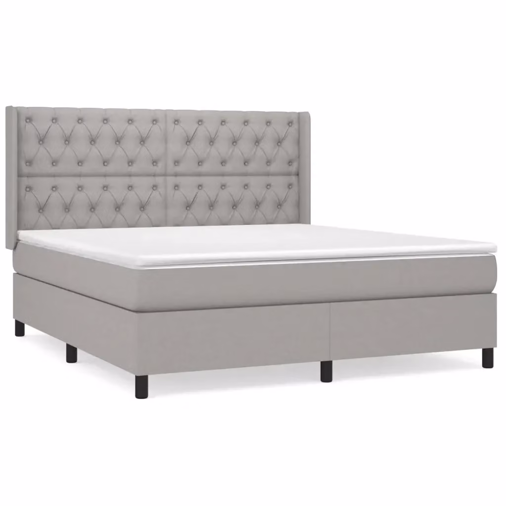 Letto Ibrido con Giroletto a Molle e Materasso vidaXL, Grigio e Bianco, L/P/H: 160 x 200 x 203 cm – 2