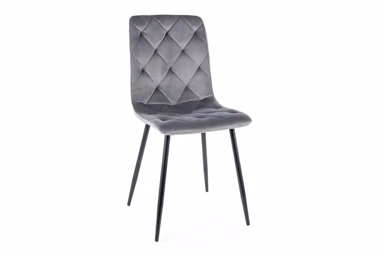 Sedia da pranzo imbottita KINKA - nero / grigio