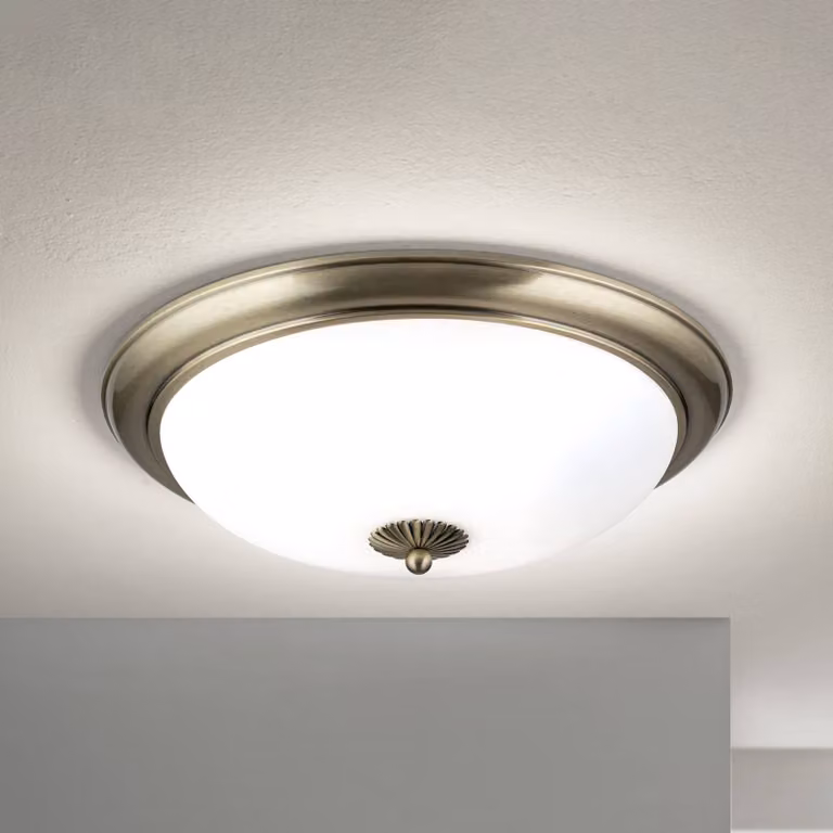 ORION Plafoniera soffitto Empire, dimmerabile, Bronzo / Ottone antico, Soggiorno / Sala da pranzo, Metallo, Antico, Plafoniera