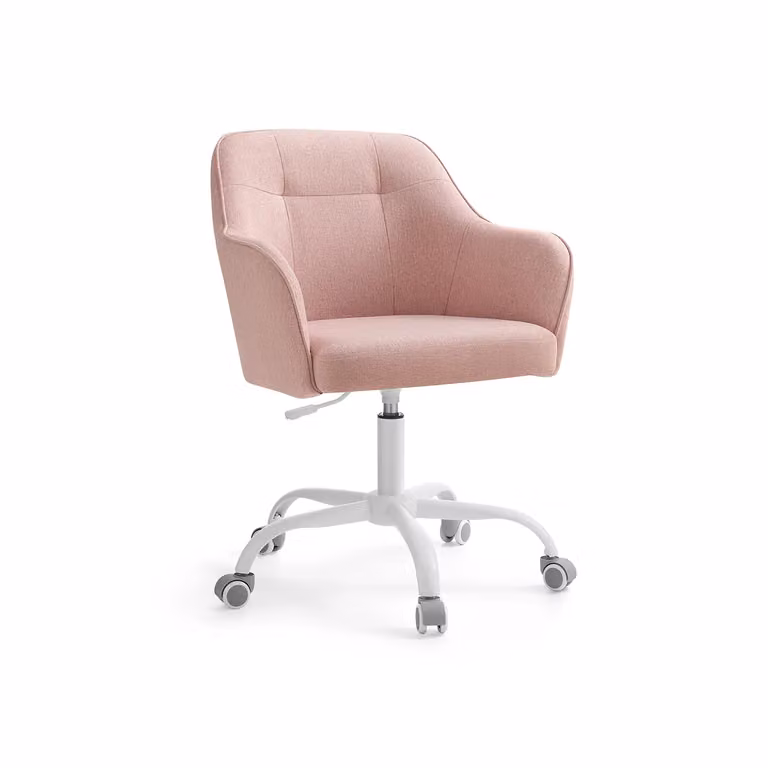 Sedia da Studio di Tessuto Cotone-lino Grigio, Rosa