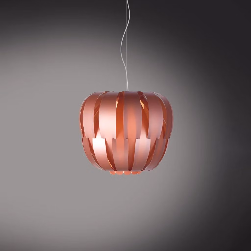 Lampada a sospensione moderna Queen Polilux Linea Zero colore pink con finiture in metallo cromo, 1 luce E27 – 2