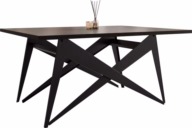 MIRJAN24 Tavolino e tavolo da pranzo Xena, 2 in 1, struttura in acciaio (colore: nero / nero)