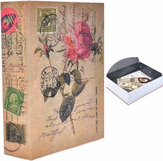 Libri finti per nascondere denaro, cassaforte portatile e discreta con serratura a combinazione - Taglia L