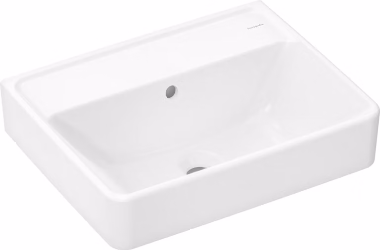 hansgrohe Xanuia Q lave-mains, sans trou de robinetterie, avec trop-plein, 500x390mm, SmartClean, blanc, 61143450, 61143450