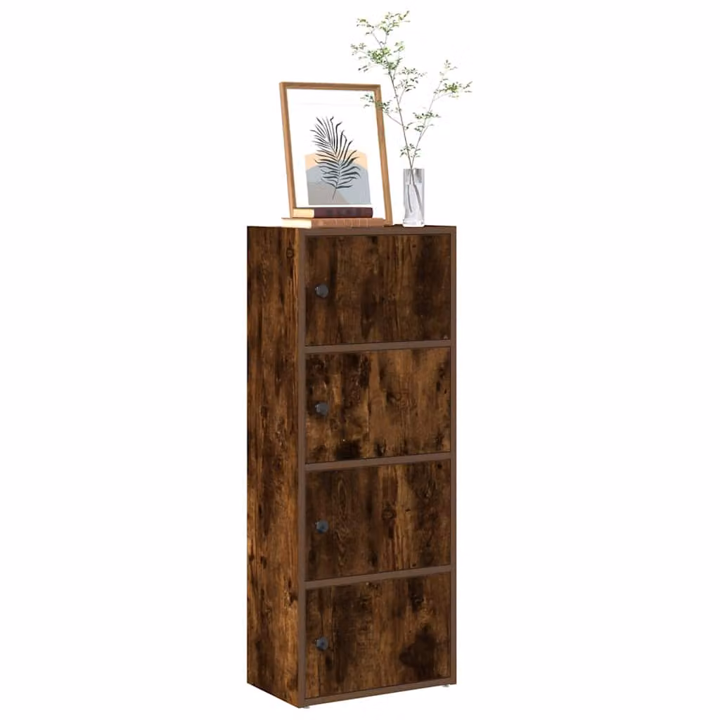 Libreria vidaXL in legno multistrato color rovere fumo, L 40 cm x P 24 cm x H 102 cm