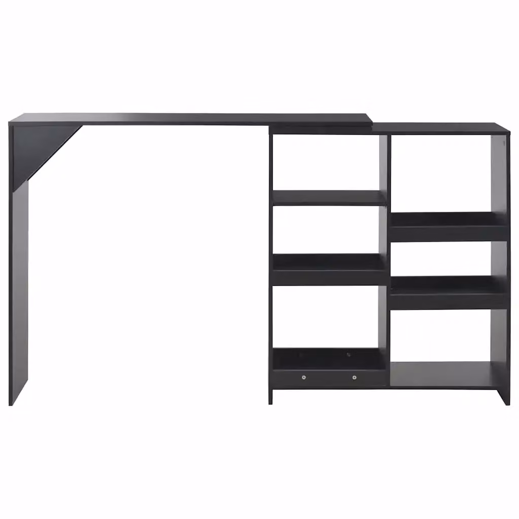 Tavolo da bar moderno DESIGN IN con scaffali, nero, L: 138 cm, P: 39 cm, H: 110 cm – 2