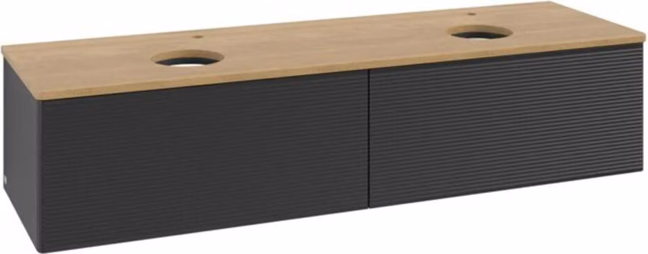 Mobiletto V&B con struttura frontale, con illuminazione Antao 160x50cm, HL, WBP hon. Oa, bla m Lac