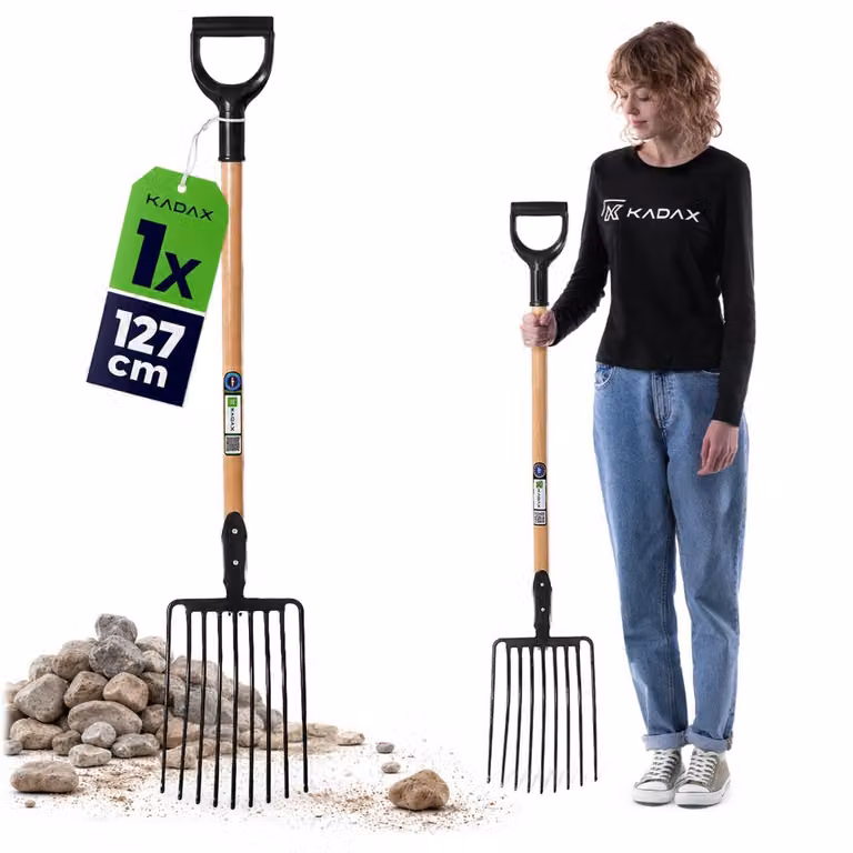 Forchette KADAX "Vialle", forchetta in metallo a 9 rebbi, 131 cm, nero