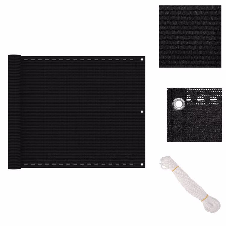 vidaXL Schermo per balcone nero, 75x300 cm, in HDPE - Ombrelloni e protezioni solari