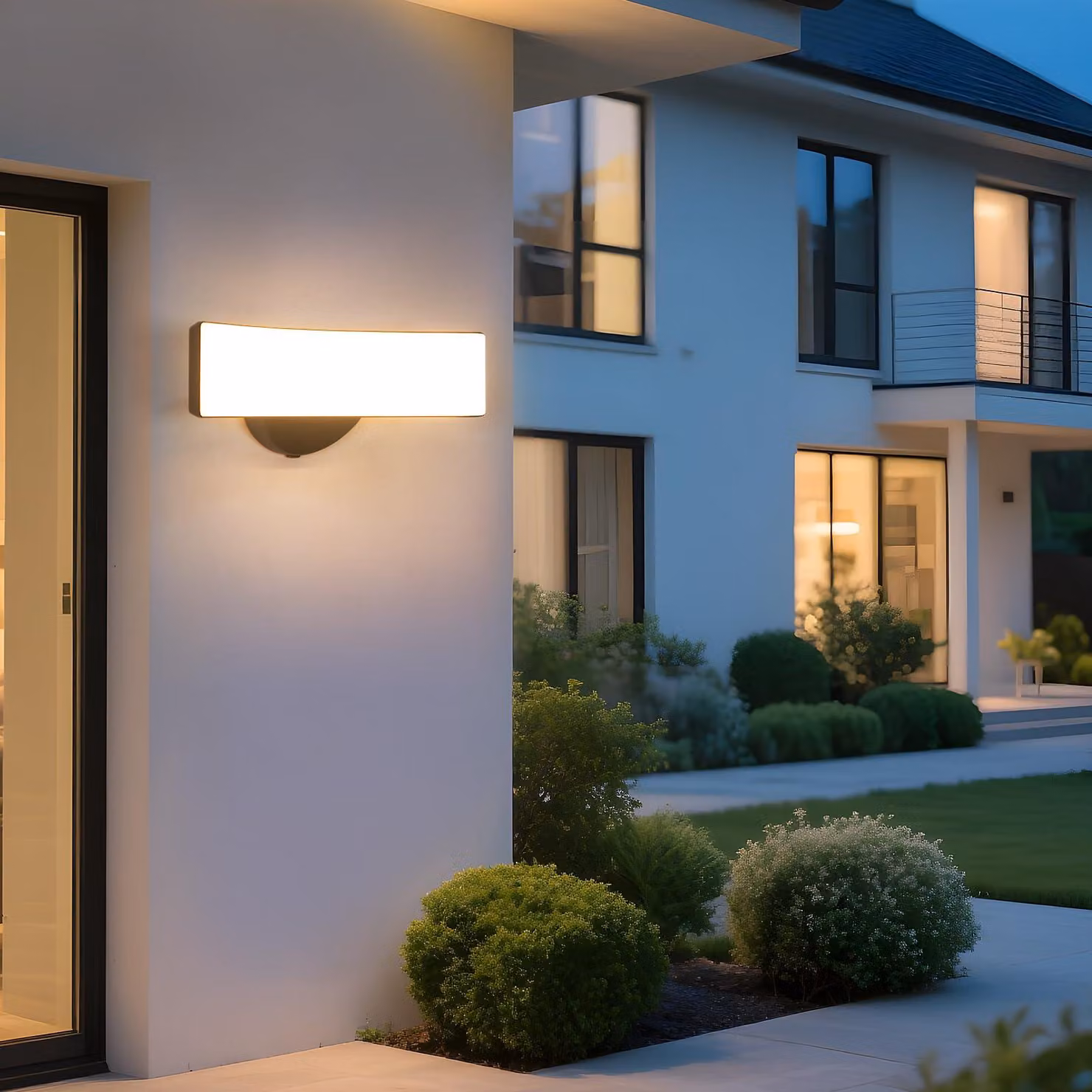 Lampada da parete a LED per esterni, 17W, grado di protezione IP65, 3000K, luce bianco caldo, colore nero, dimensioni 30x12x11 cm