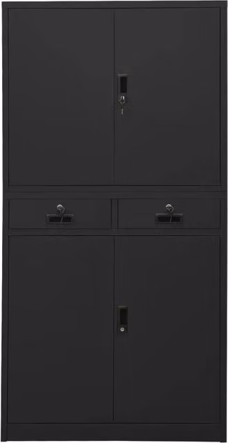 Armadio per Ufficio Antracite 90x40x180 cm in Acciaio 336420