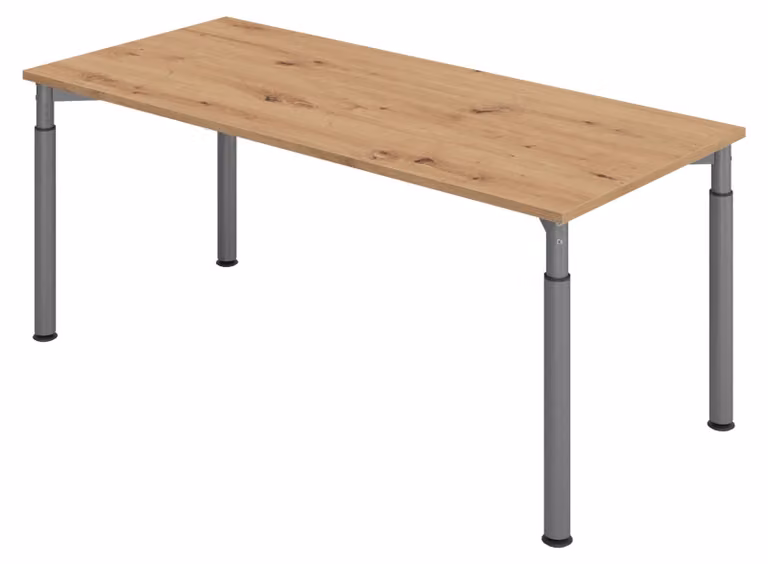 bümö Scrivania Serie-Y - Decorazione: rovere nodoso, struttura: grafite, dimensioni: 180 x 80 cm