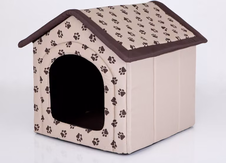 Cuccia per cani con cuccia per interni ed esterni - pieghevole, resistente alle intemperie - 38x32 cm - tetto con cerniera | PillowPrim