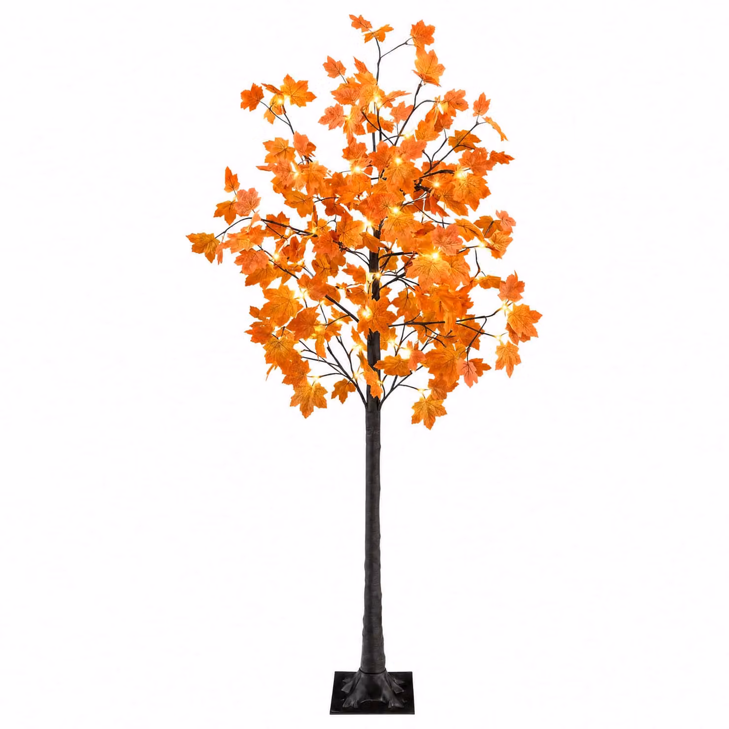 vidaXL Albero di Natale in acero con LED Marrone 180 cm Plastica