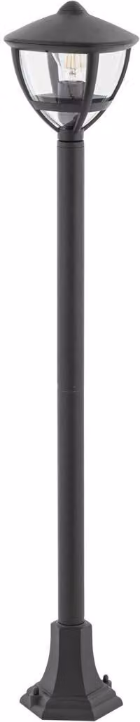 Lampada da terra per esterni Alluminio E27 IP44 100 cm di altezza Nero Moderno Luce di percorso