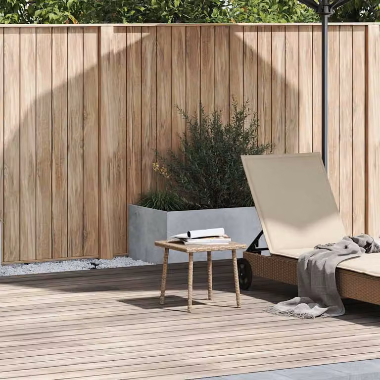 Tavolino da giardino quadrato vidaXL in polyrattan beige L/P/H: 40 x 40 x 37 cm