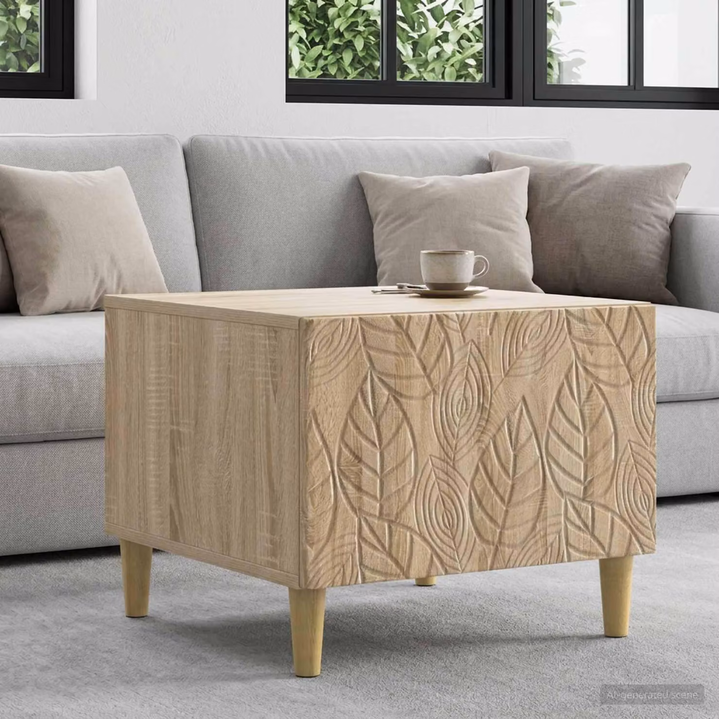 Maison Exclusive - Tavolino Sonoma in legno impiallacciato, dimensioni 50 x 49 x 40 cm