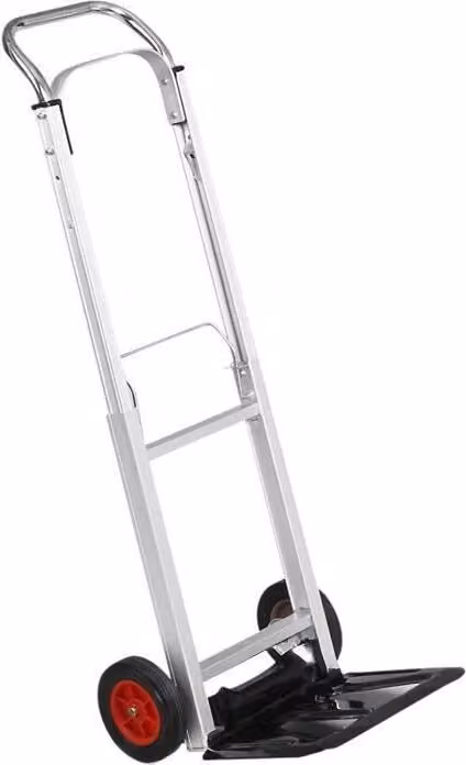 Carrello a mano, pieghevole, portata 90 kg, alluminio, piattaforma 240x385 mm, ruote 150 mm, MEISTER