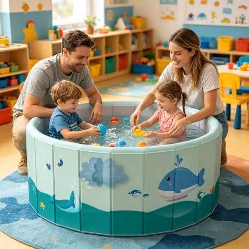 Piscina in PVC non gonfiabile – piscina per bambini, adatta a cani, famiglie, adulti e animali domestici, ideale per l'uso in giardino, all'aperto, in estate, sulla terrazza e in altre aree