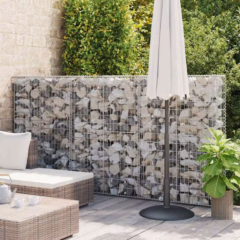vidaXL Gabbione in Acciaio Zincato Grigio L: 300 cm, P: 50 cm, H: 150 cm
