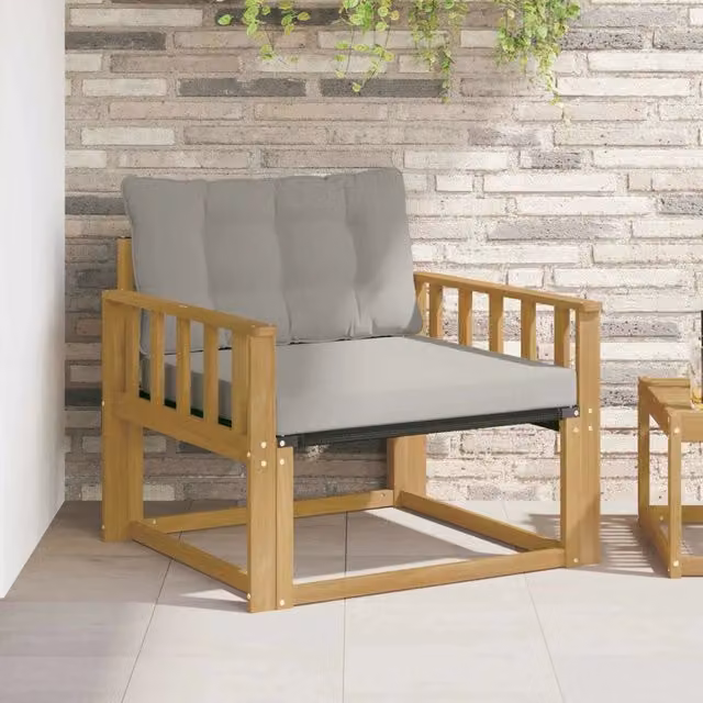 Set di divani da esterno DESIGN IN in legno di acacia massello e textilene con cuscini inclusi, colore bianco o grigio – 1