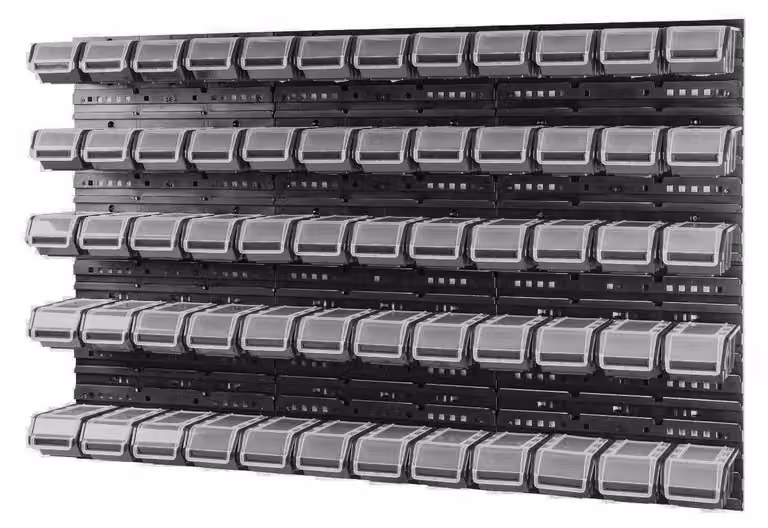 Sistema di scaffalatura a parete - 1200 x 800 mm - Nero - Plastica