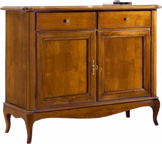 Madia credenza in legno con 2 porte finitura bassano marrone Mobili 2G L: 111 cm, P: 44 cm, H: 91 cm – 1