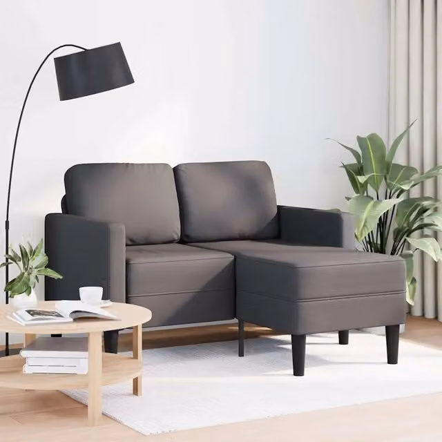 Divano a L con Chaise Longue vidaXL in Similpelle Grigio Moderno