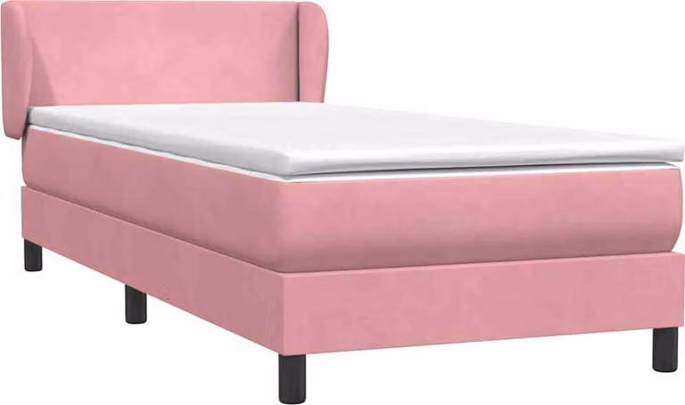 Giroletto a Molle con Materasso Rosa 80x220 cm Velluto