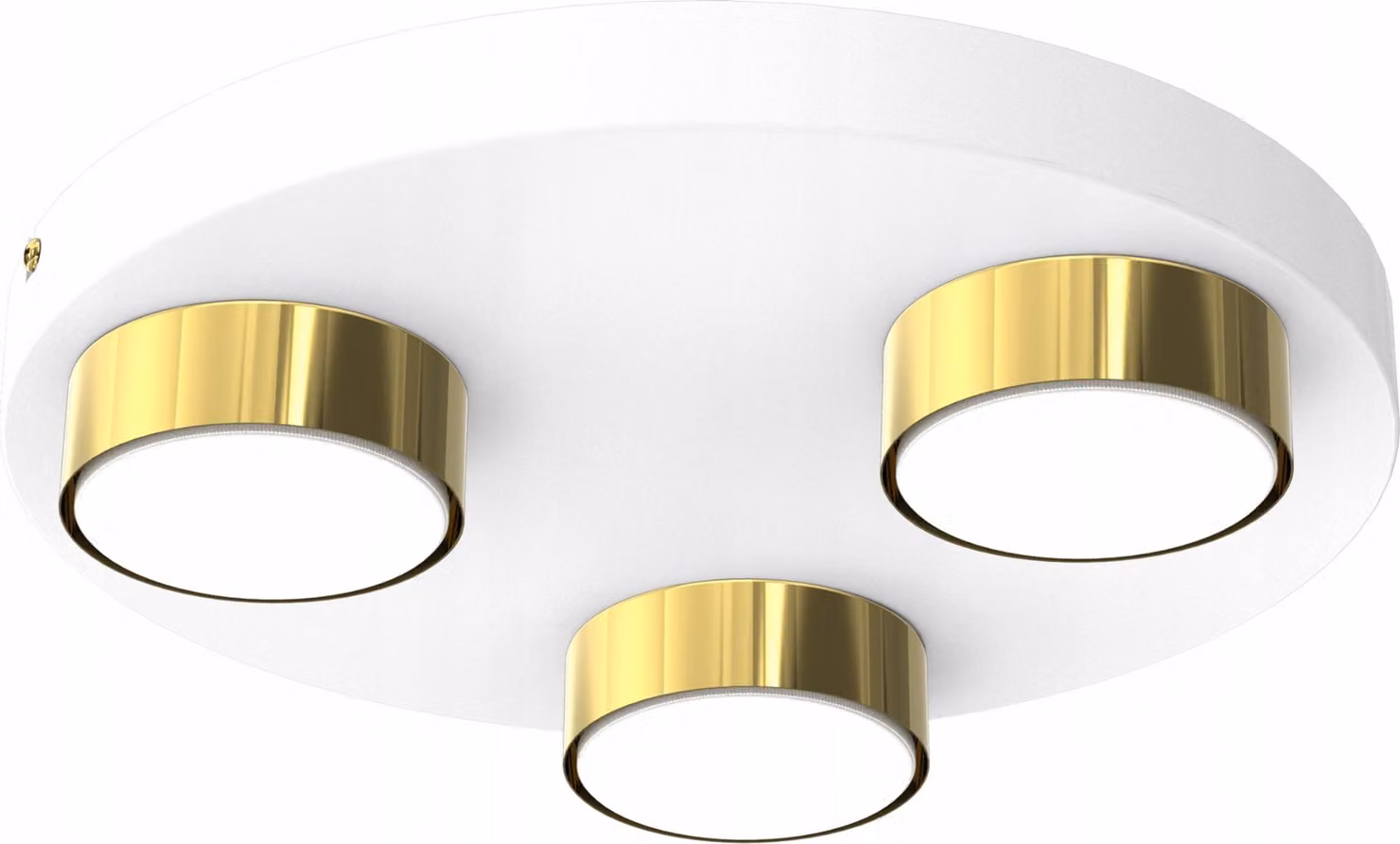 Lampada Da Soffitto Circle 30 Cm Bianco E Oro A Led Moderna