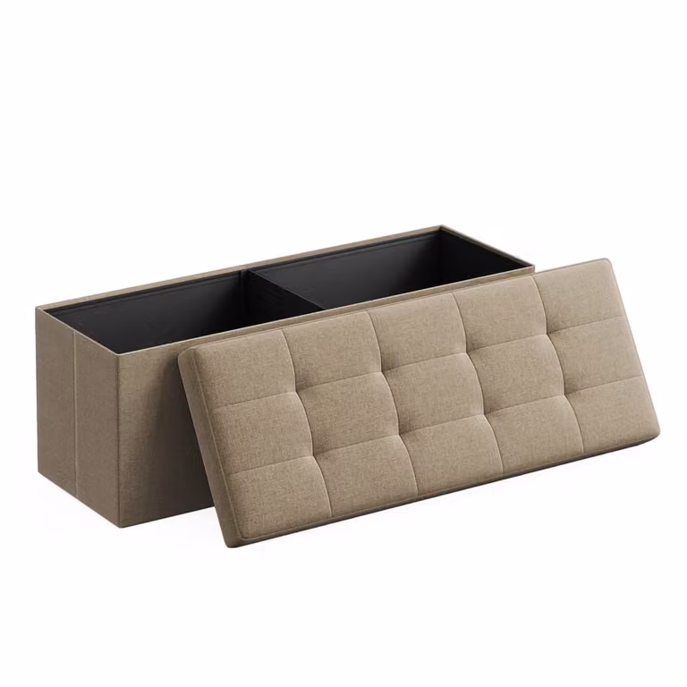 Panca Portaoggetti Pieghevole, Tortora Chiaro / 38 x 110 x 38 cm