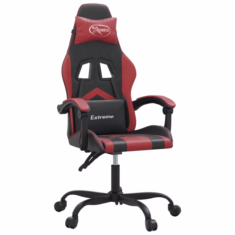 Sedia Gaming Nero e Rosso Vino in Pelle finta