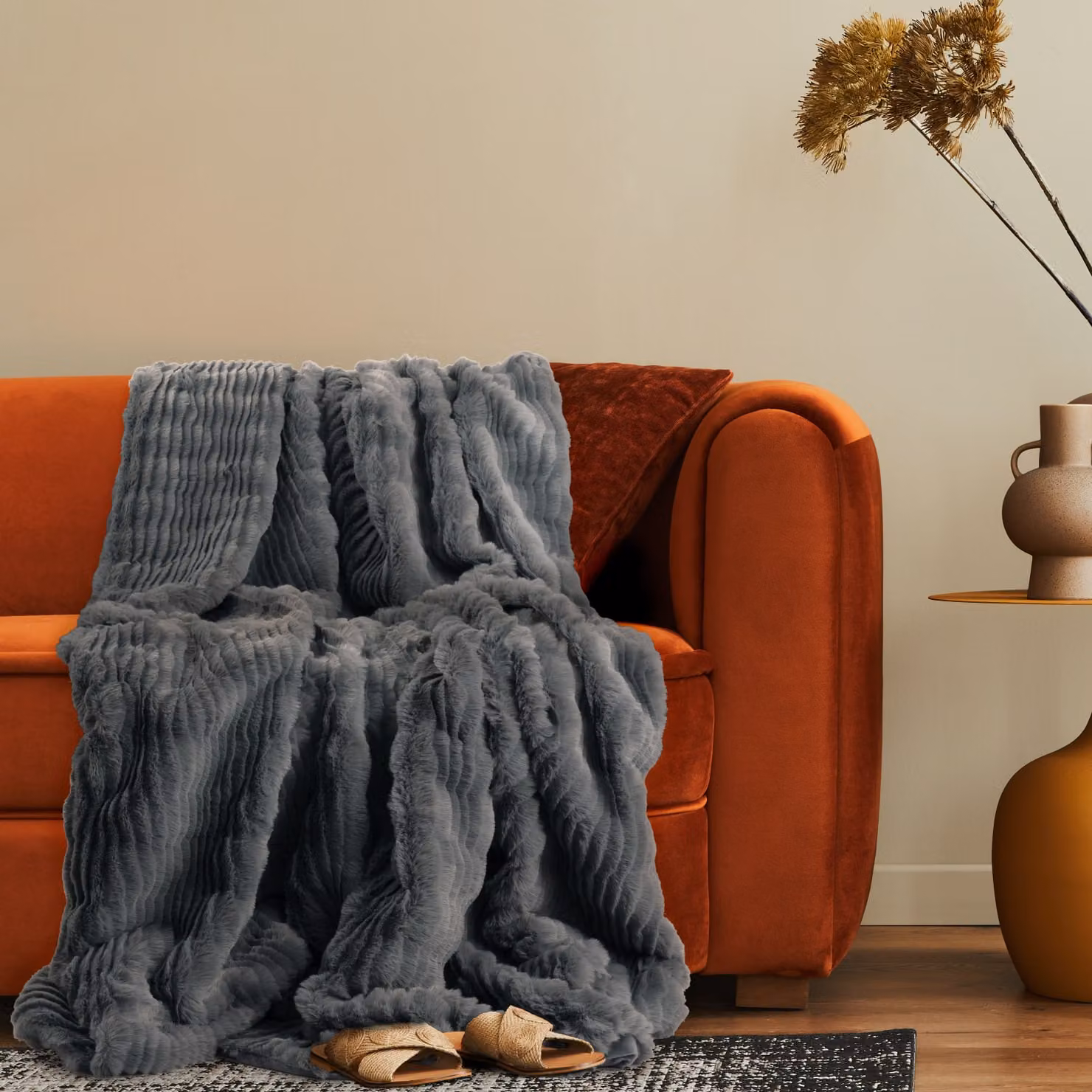 Coperta morbida Arnia antracite L: 150 cm x P: 200 cm – 2