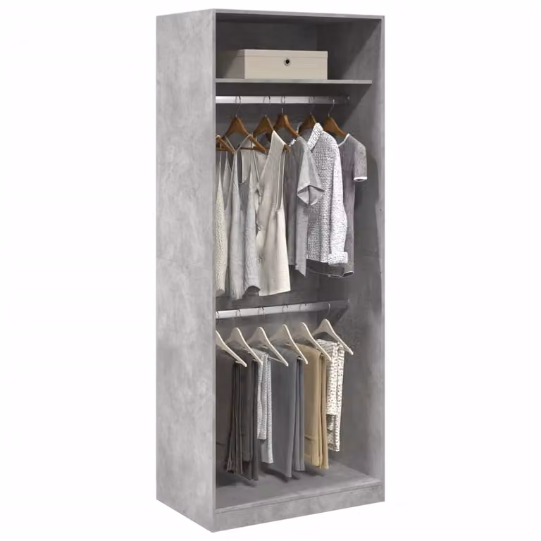 Armadio vidaXL Grigio Opaco in Legno e MDF con Ante a Battente L: 80 cm, P: 50 cm, H: 200 cm