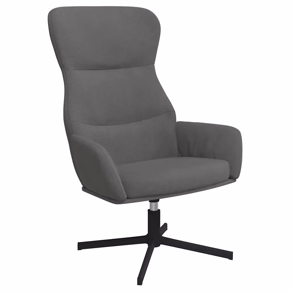Sedia Relax girevole in velluto grigio con braccioli e struttura in metallo vidaXL – 2