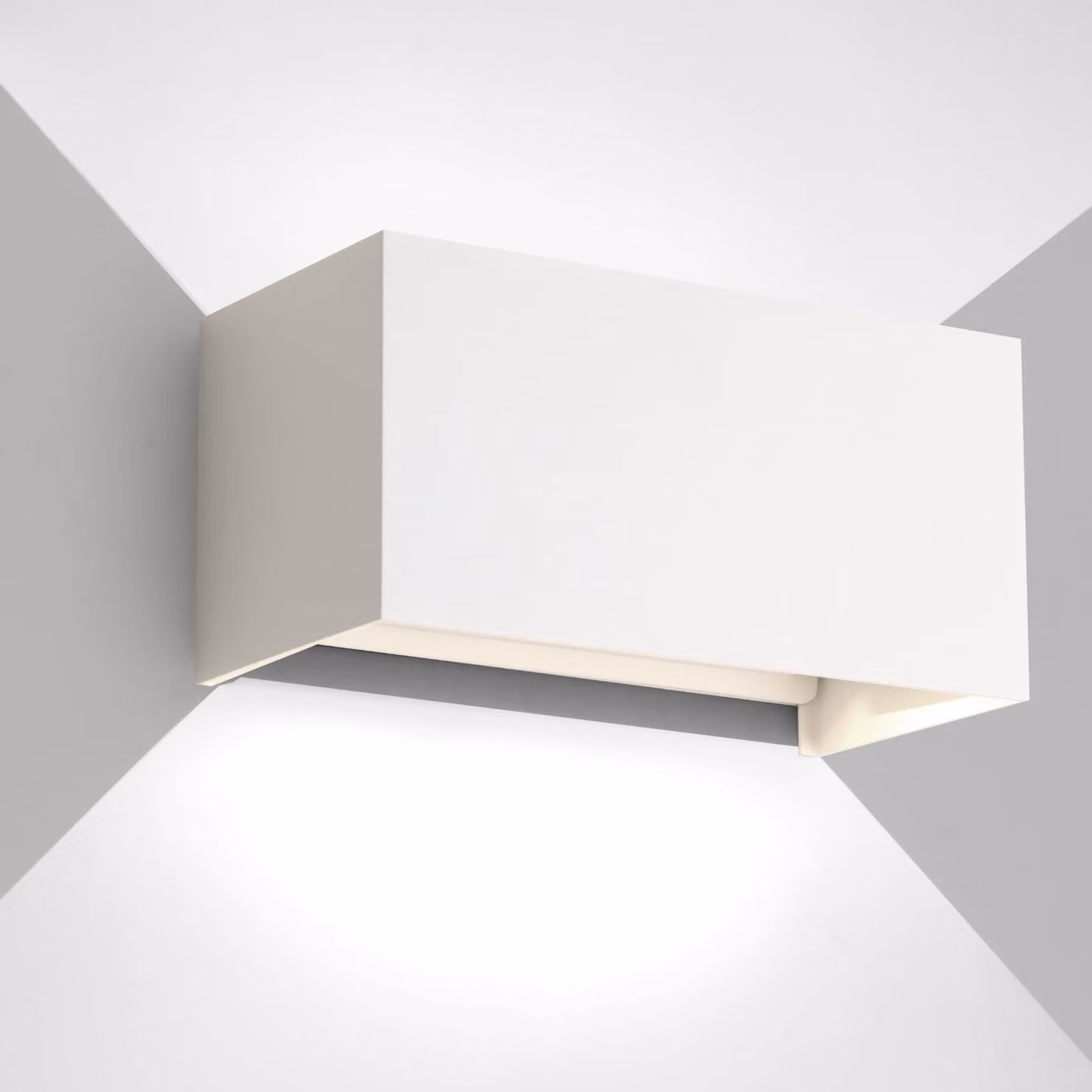 Lampada a LED da parete, 25W, grado di protezione IP65, luce bianca fredda 6500K, regolabile, forma rettangolare