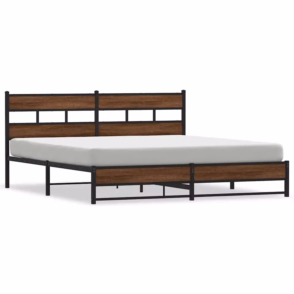 Giroletto vidaXL in metallo e MDF color marrone rovere, L/P/H: 187 x 91,5 x 219 cm – 2