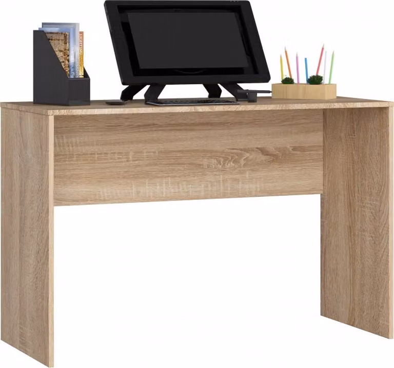 Scrivania rettangolare, dimensioni: altezza 77 cm, larghezza 120 cm, profondità 50 cm