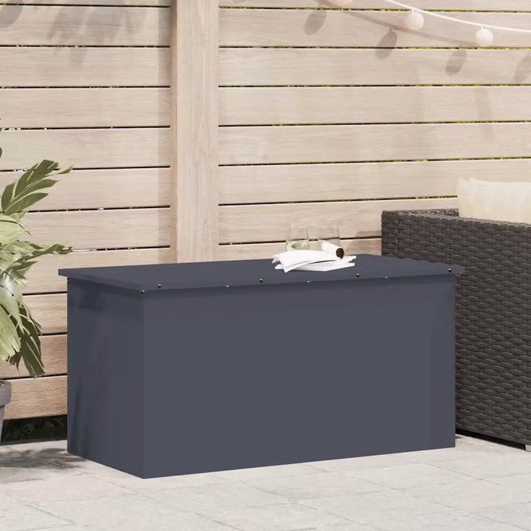 vidaXL Cassa per cuscini da giardino in metallo antracite con stile industriale