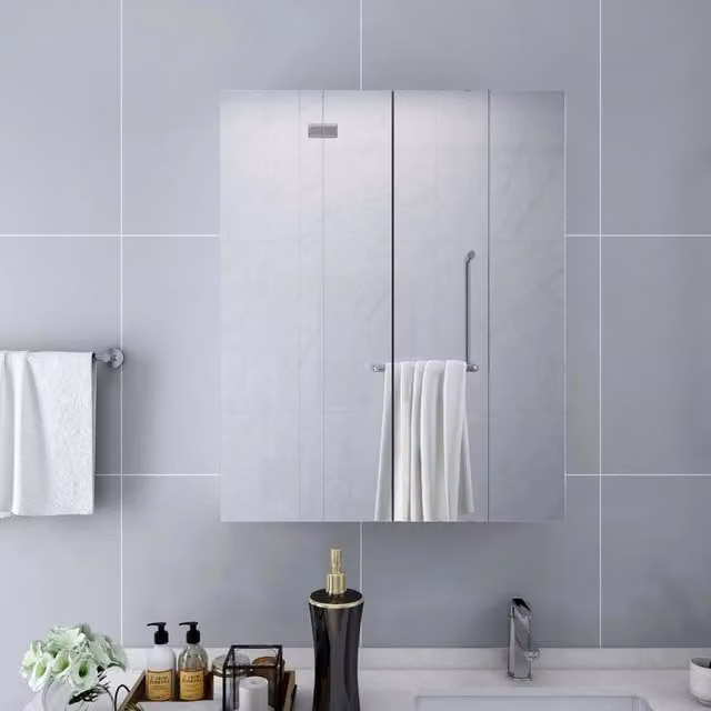 Armadietto da bagno con specchio Design Mania Bianco L: 60 cm, P: 15 cm, H: 75 cm