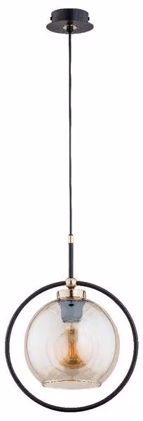 Lampada a sospensione SELDI nero-oro 1xE27x15W in metallo, dimensioni: 90x28x28 cm, IP20, Alfa